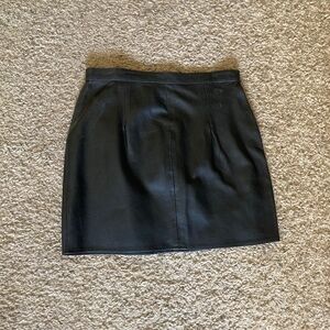 Sexy Black Leather Mini Skirt, Size XS